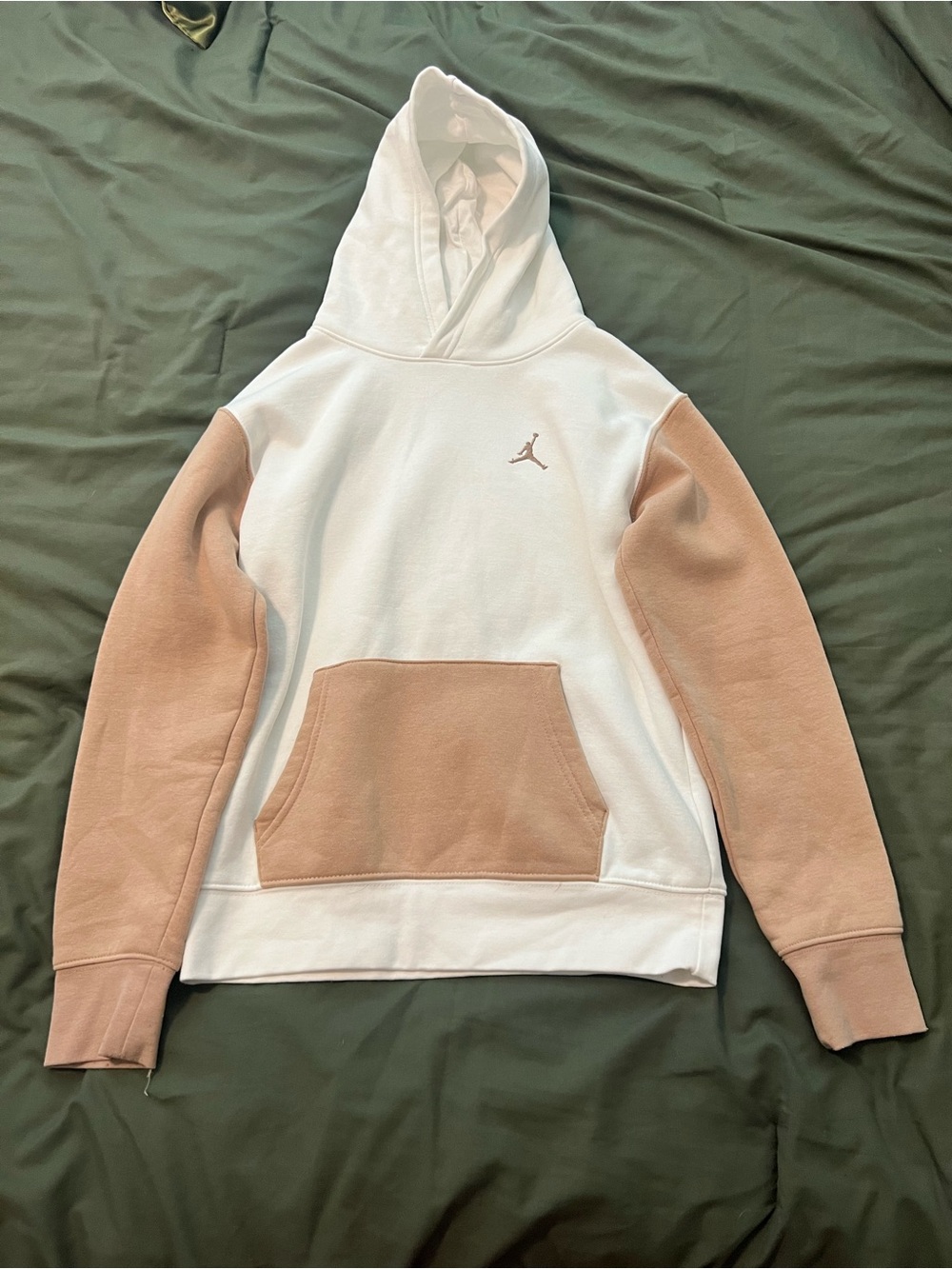 Jordan Kids Two-Tone Pullover Hoodie - White & Tan